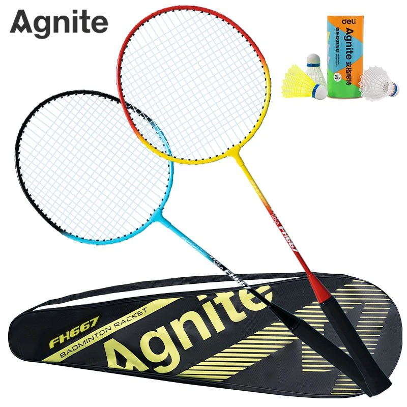 得力安格耐特F2100羽毛球拍轻耐打铁合金双拍训练运动羽毛球