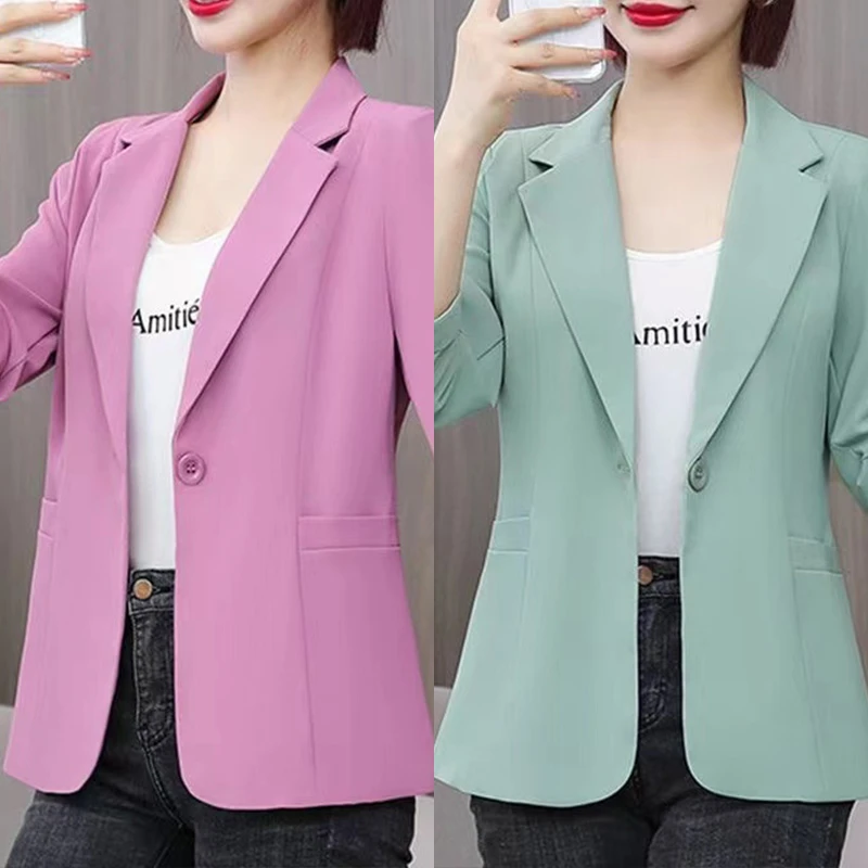 小西装外套女2023网红春秋韩版修身休闲秋季西服上衣百搭夏装
