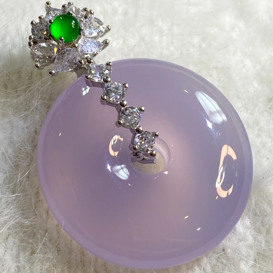 suichen/穗辰天然紫色紫玉髓平安扣吊坠时尚百搭精美气质