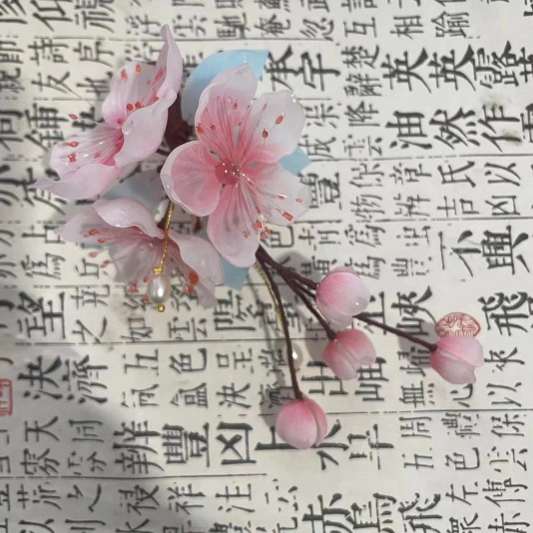 前尘梦汉服发饰桃花发夹