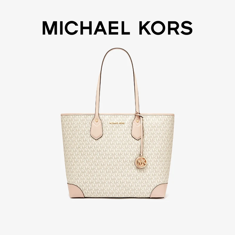 MK Eva 大号 Logo 印花拼色手提托特包单肩包女包