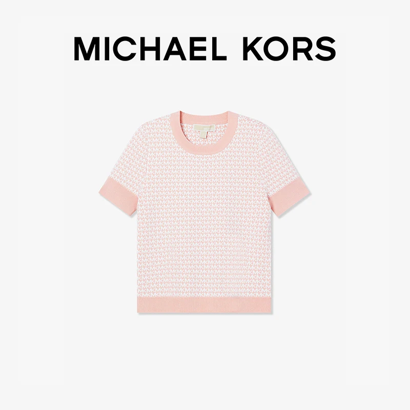 MICHAEL KORS 女士提花针织 T 恤短袖