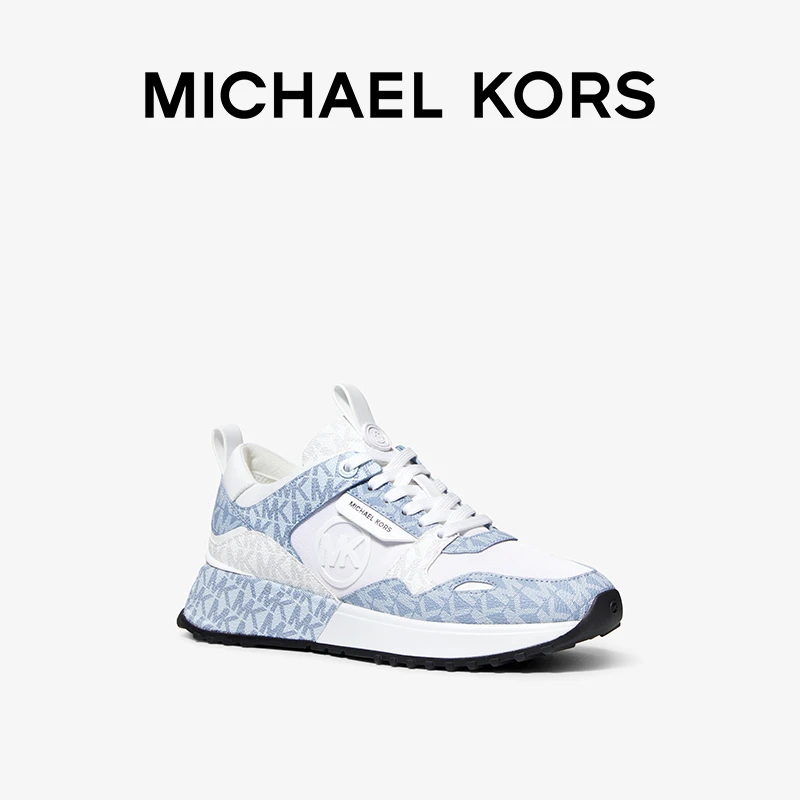 MICHAEL KORS Theo 老花系带厚底增高女士休闲运动鞋