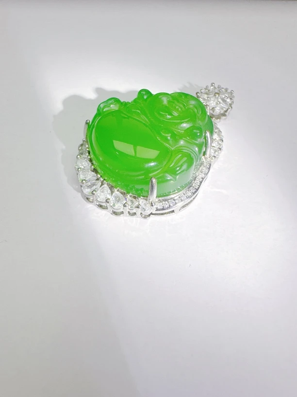 简一珠宝天然玉石佛公吊坠