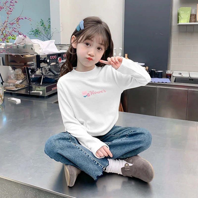 女童德绒长袖T恤秋冬款2023新款秋装女孩内搭上衣儿童秋冬打底衫