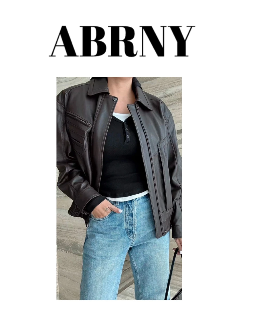许小黑【坎昆骑士】设计感百搭气质时尚真皮外套皮衣3218