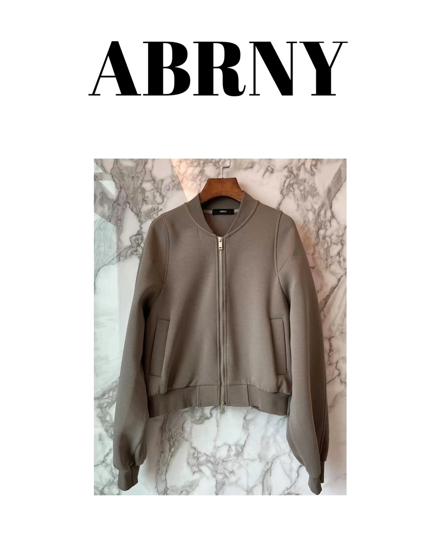 ABRNY【香草电波】棒球服外套简约百搭休闲时尚高领上衣女外套2671