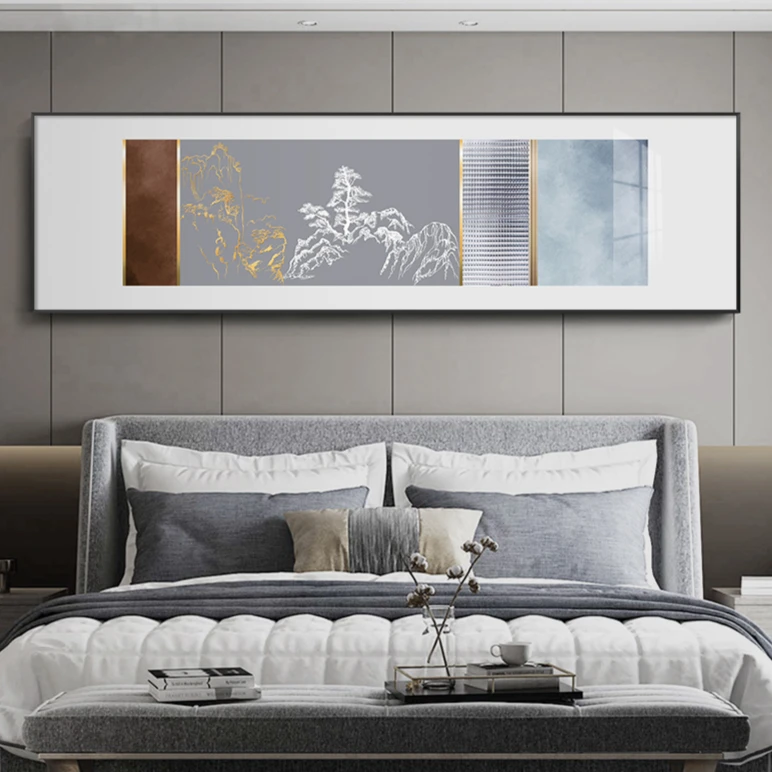 【科画-床头画】新中式卧室床头装饰画轻奢高档山水书房挂画简约