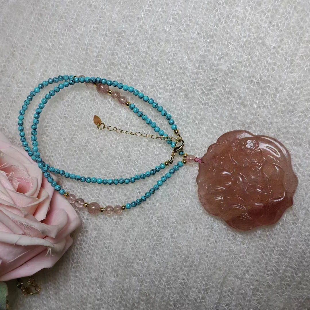 非金属吊坠 G206时尚原创设计粉色吊坠