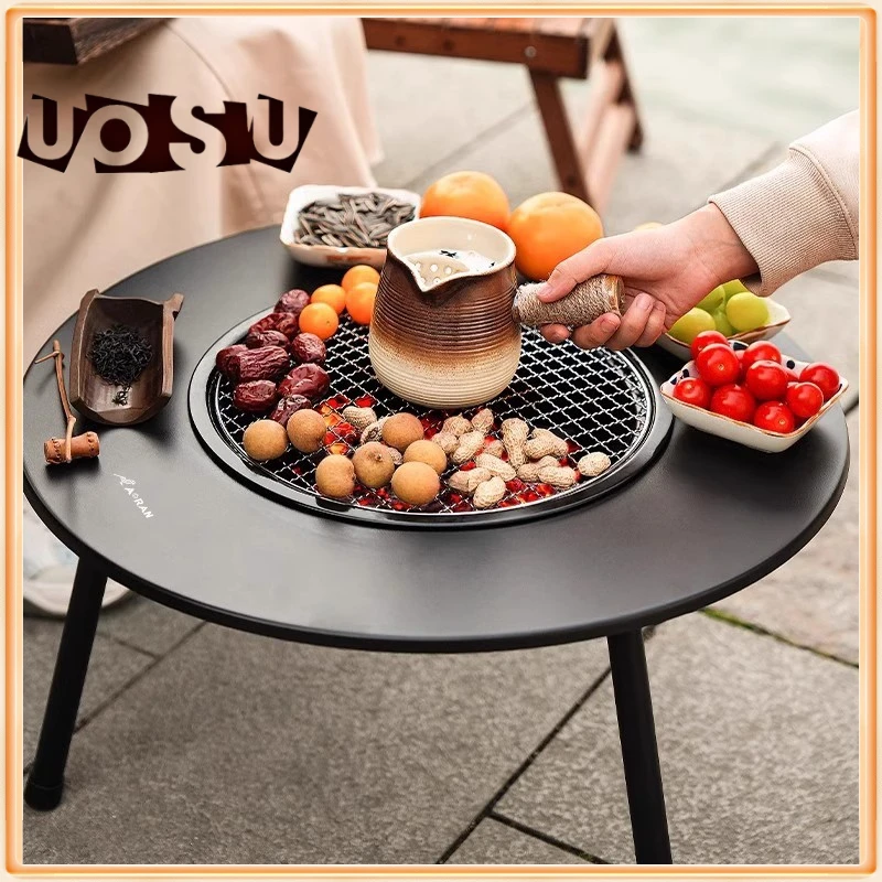 【UOSU】户外多功能烧烤桌家用茶桌便携桌子庭院露营围炉煮茶火炉g8