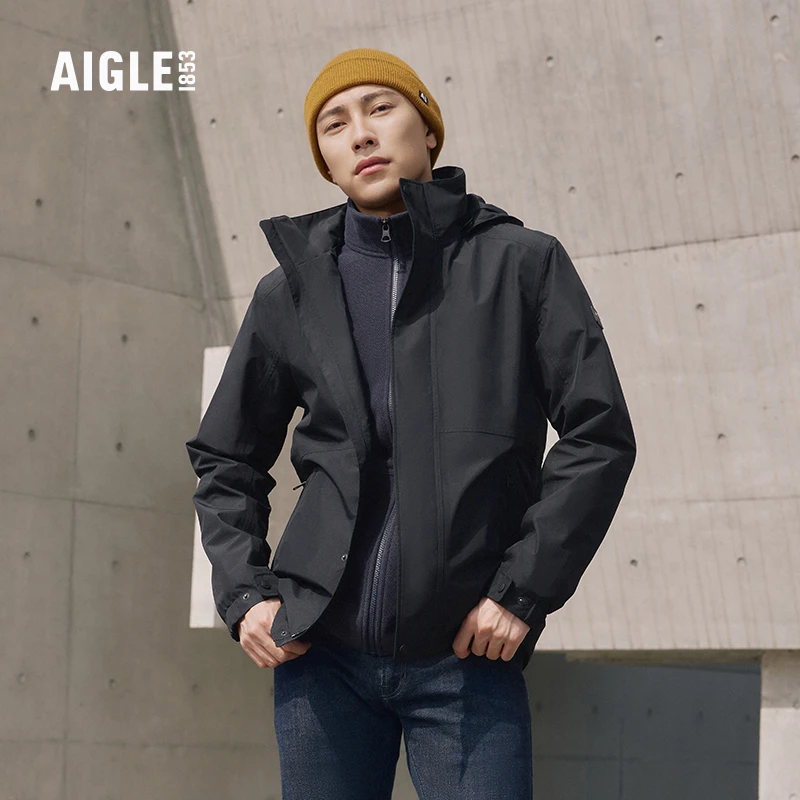 AIGLE春秋季男士GORE-TEX防风防雨透汽户外休闲夹克AL39