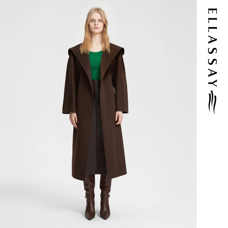 ELLASSAY/歌力思2024秋冬新款羊毛气质毛呢外套女EWB354D01700