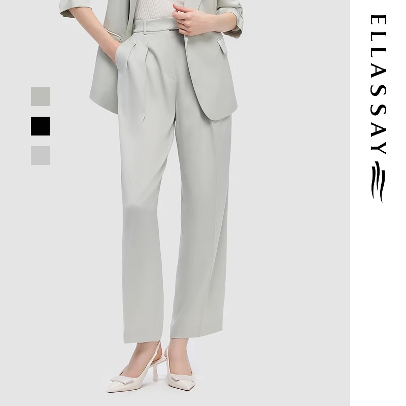 ELLASSAY/歌力思新款薄荷曼波百搭职业通勤西装裤女EWD352K02600