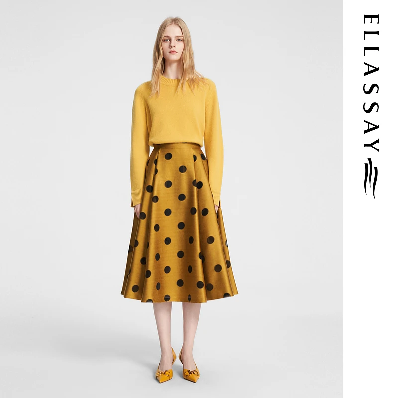 ELLASSAY歌力思2024秋冬新款绵羊毛羊绒通勤针织衫女EWE354M14000