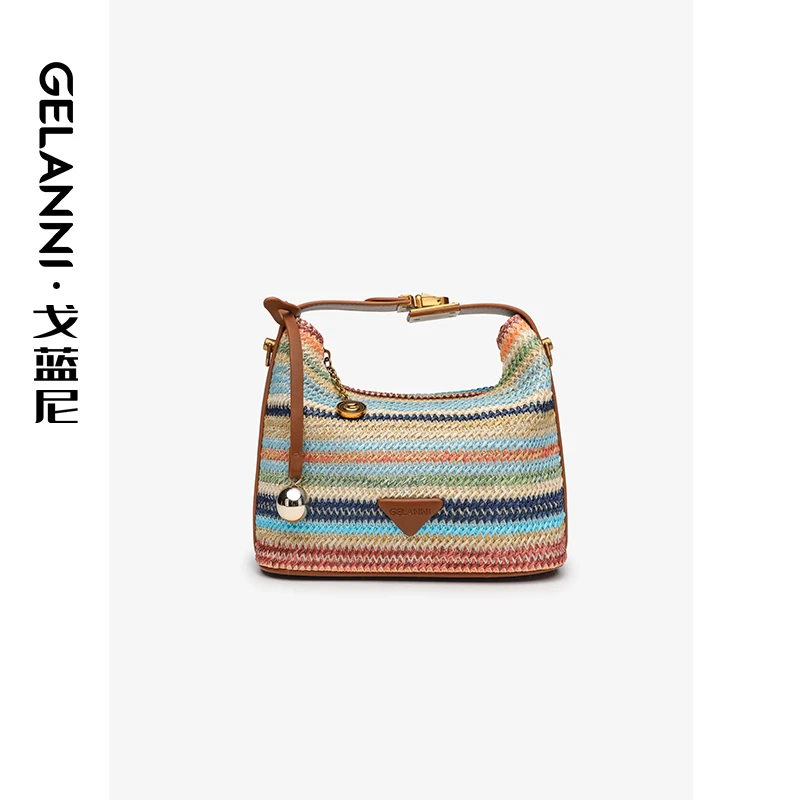 【612】GELANNI波西米亚银球编织包时尚度假女士