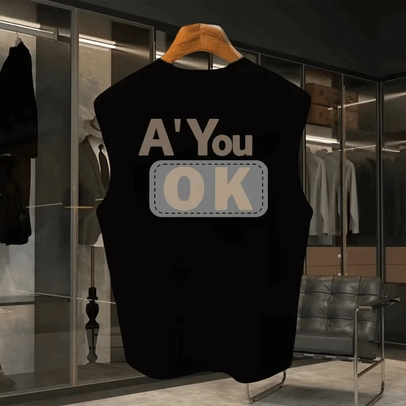 夏季背心男个性潮流百搭宽松休闲圆领坎肩上衣潮牌无袖T恤港风ins