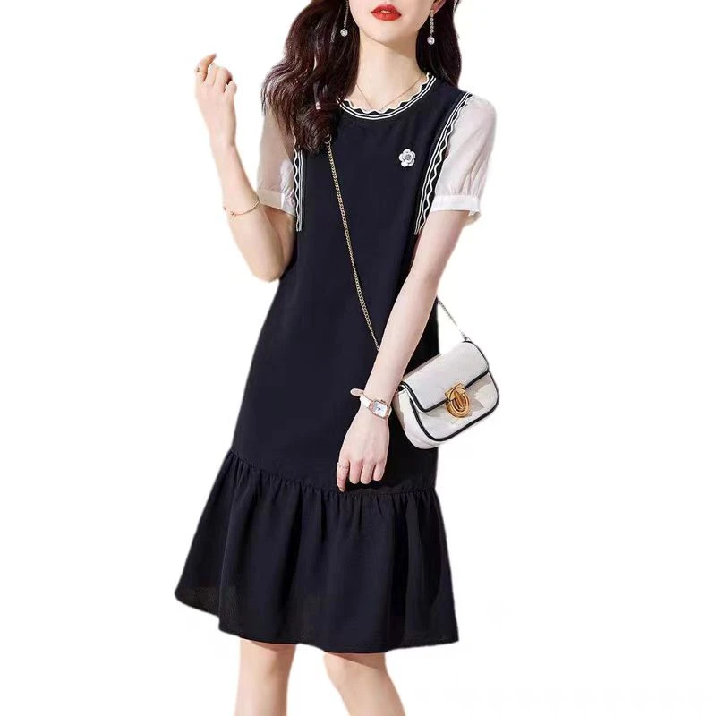 X37春季新款韩版重工显瘦百搭休闲时尚气质连衣裙