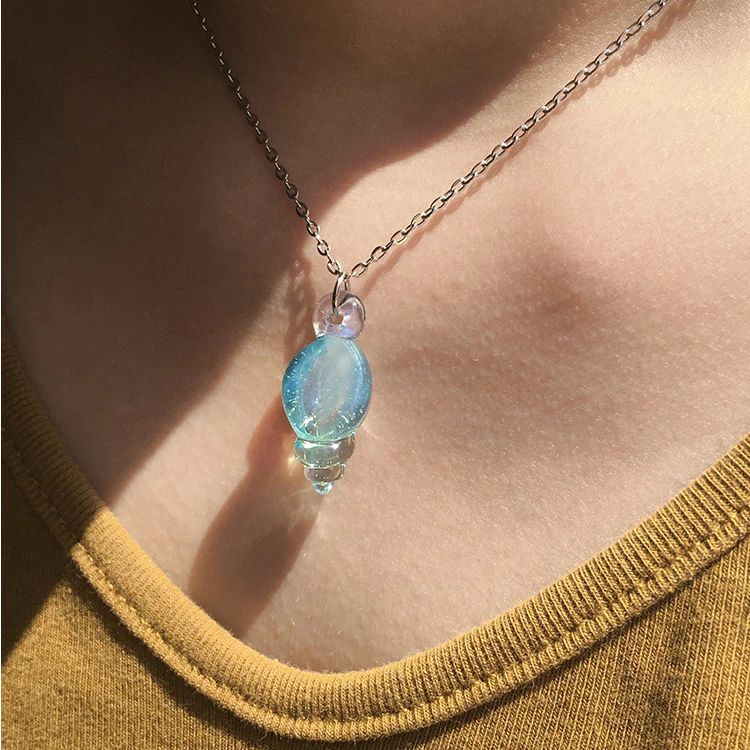 【小海螺项链】创意玻璃吊坠小众设计百搭可爱饰品纯手工生日礼物