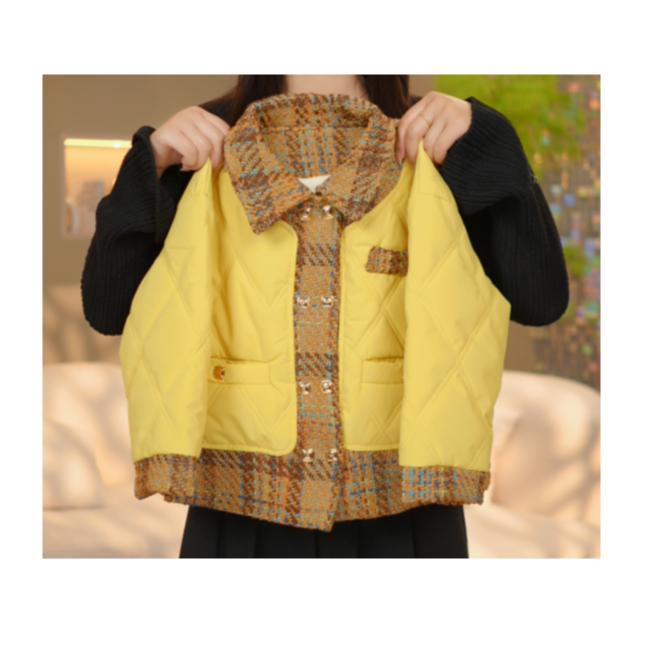 〖宝甜SWEET〗女童新款韩版加厚款黄色·翻领加厚外套BW8009