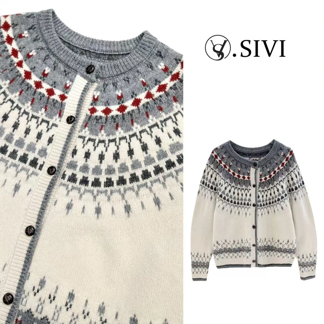 熙薇气质毛衣开衫【圣诞狂欢】冬季新款时尚休闲上衣F7480