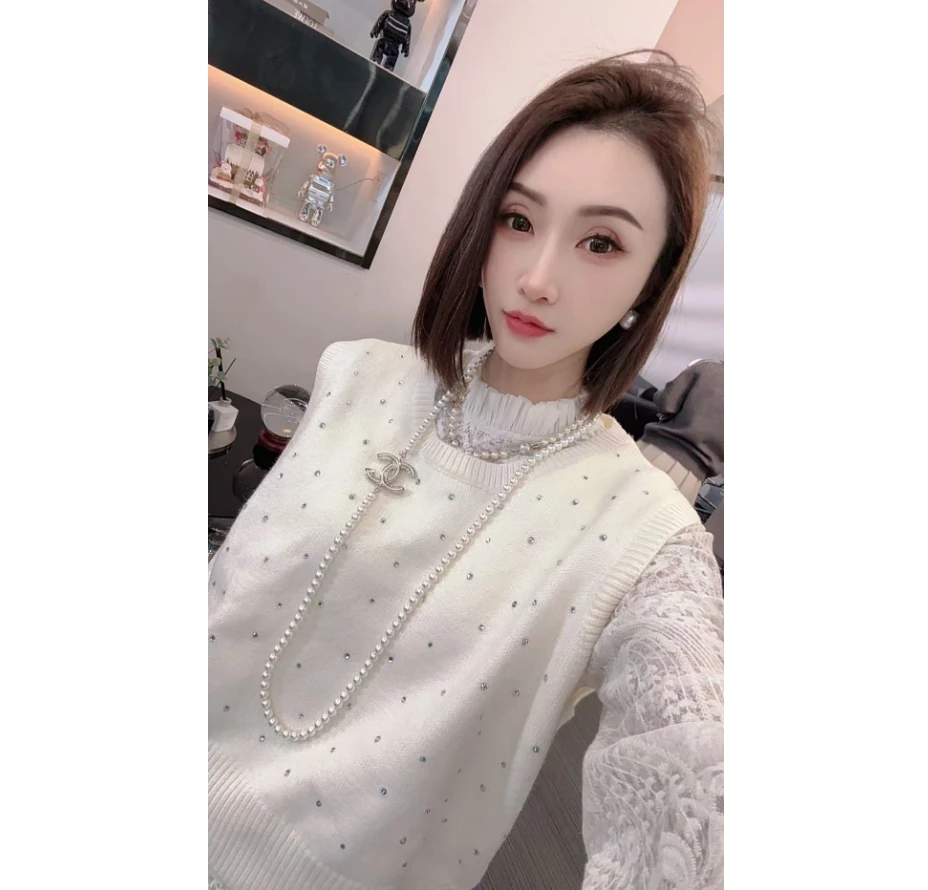 熙薇气质毛衣马甲【音你闪耀】冬季新款时尚休闲上衣F7531