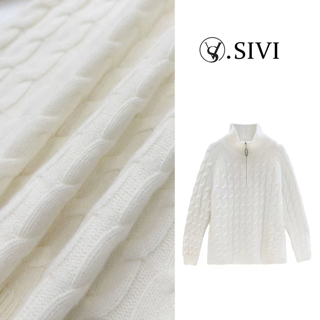 熙薇气质立领毛衣【风柔日暖】冬季新款时尚休闲上衣F7521