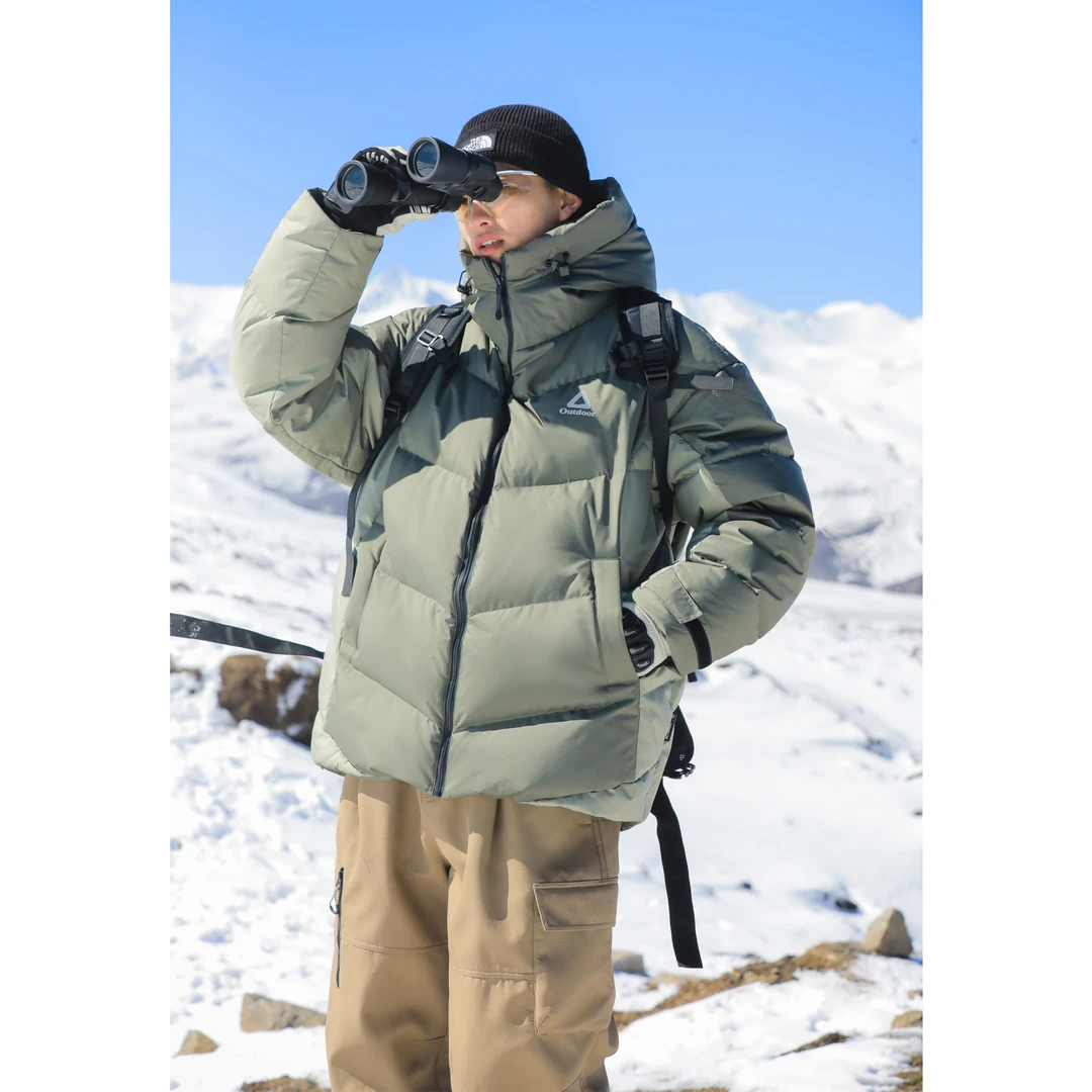 ACTUPa58防泼水撞色棉衣外套男户外运动休闲加厚保暖面包服外套