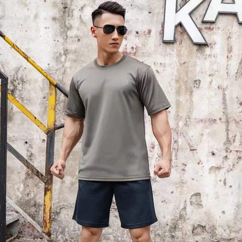 夏季短袖体能服速干透气圆领宽松户外运动T恤