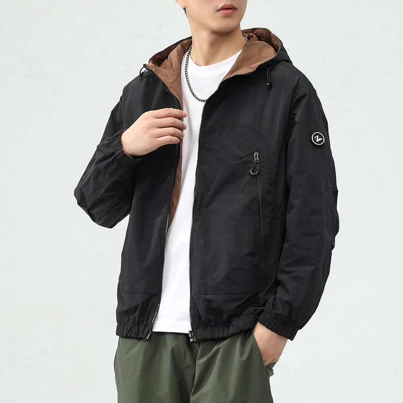 W0002双面穿夹克外套秋季新款户外防风防水机能工装上衣外套