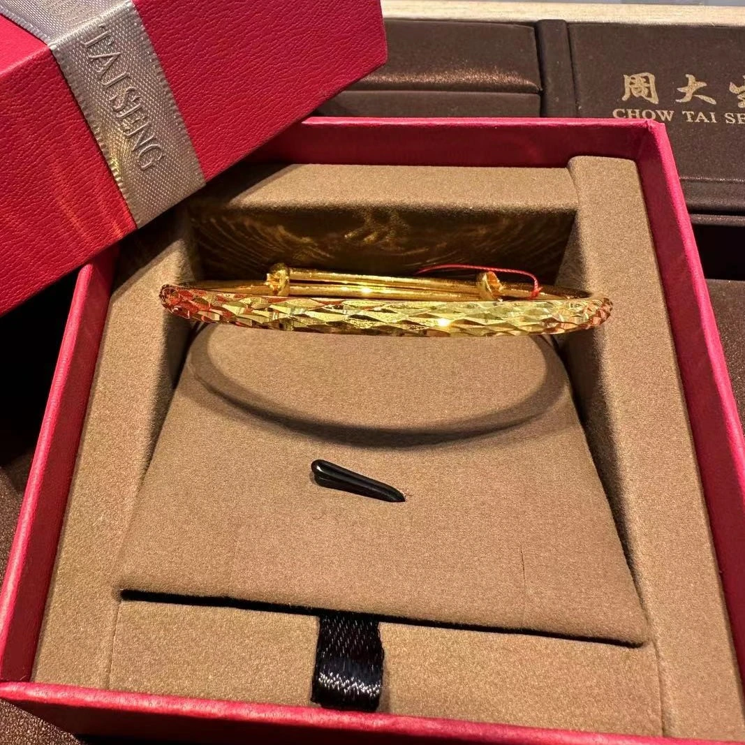 Chow Tai Seng/周大生周大生足金999推拉口琉璃面手镯