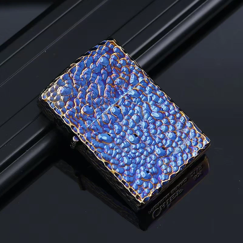 首领经典款高档陨石坑手工打造精品男士防风煤油打火机