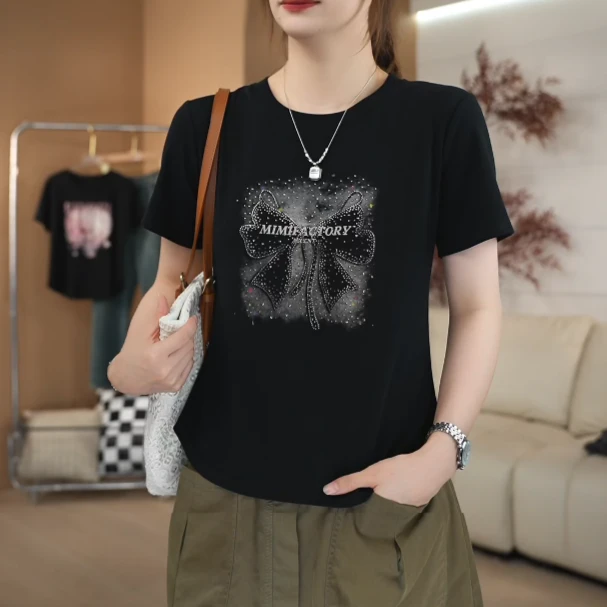 SHUOBAI/说白619# 减龄遮肉 修身显瘦 短袖T恤  XH