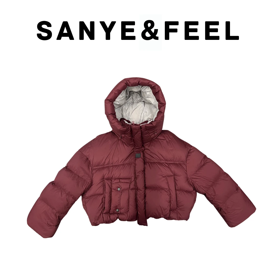 【妍三也】冬季时尚气质保暖极简百搭韩系短款女装1679