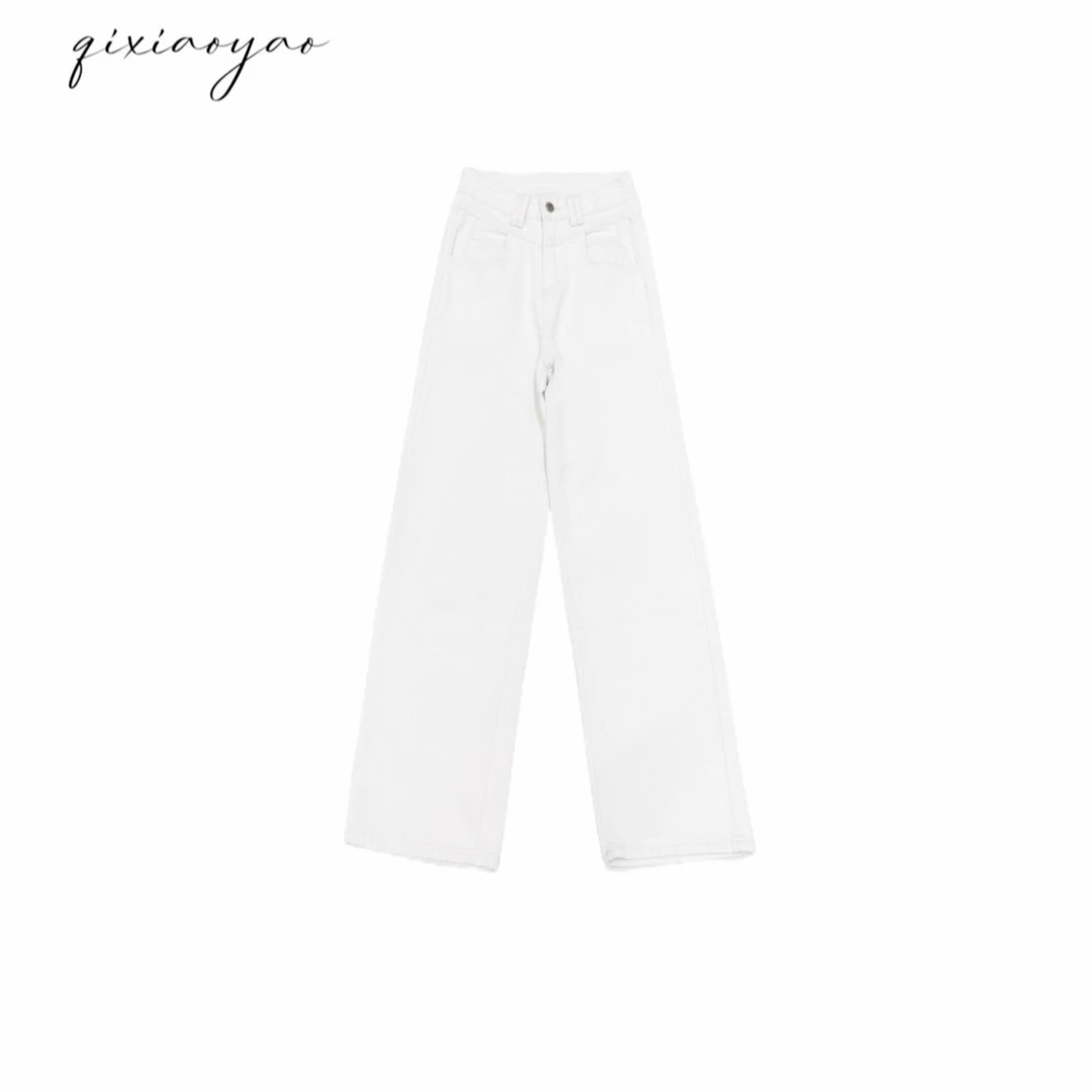 2024春季新款香风编织纯棉牛仔女士直筒裤#QSAN9558