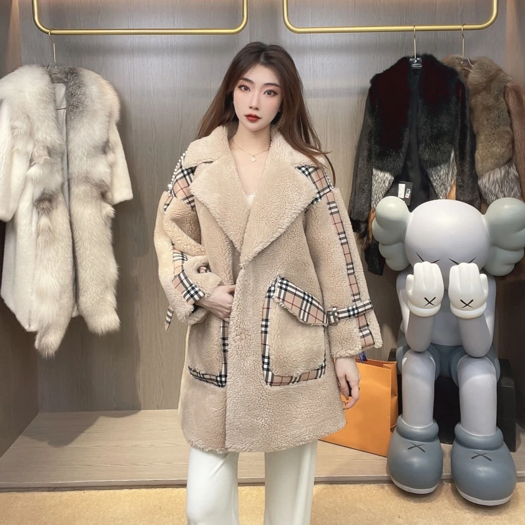 潮流气质个性女士羊毛高级短款闪钻外套#QSHYZ2149