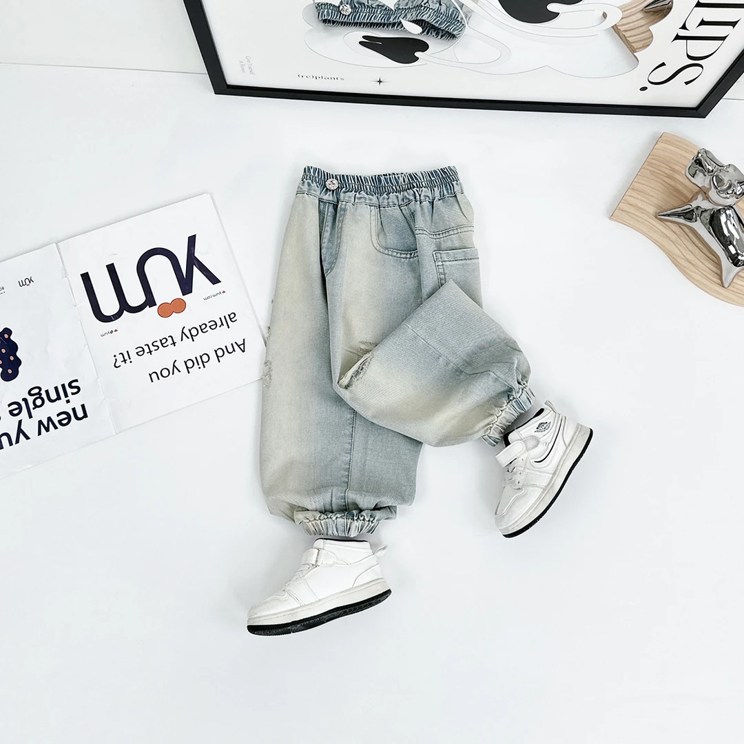 童装男童薄款牛仔九分裤夏季2024新款中大儿童夏装洋气D-JL7702