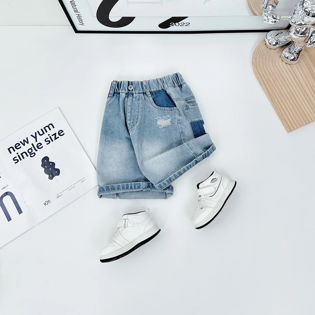 儿童薄款牛仔五分裤夏季2024新款男童夏装 D-WK2580 悠悠童话童装