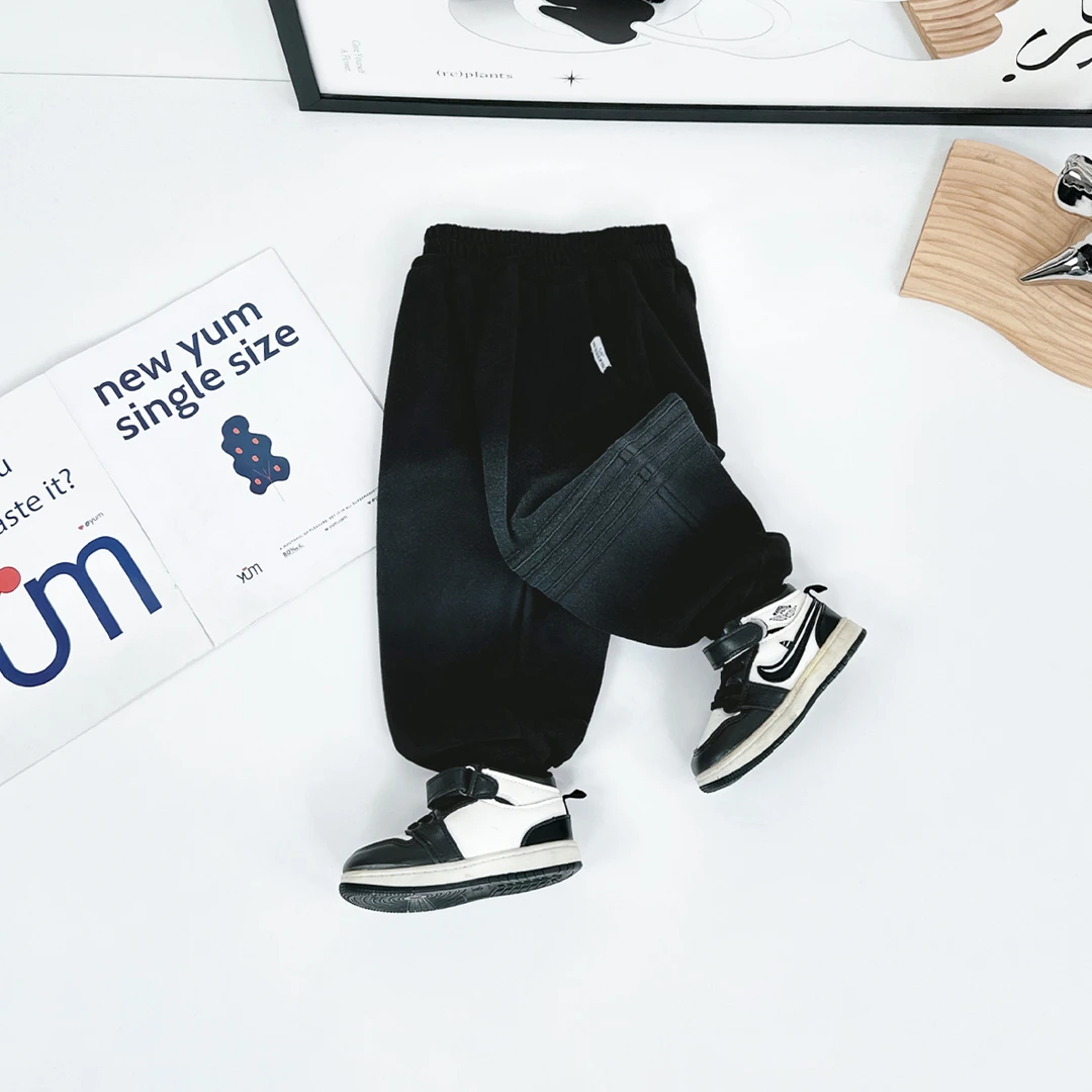 儿童加绒裤子男童运动裤2024新款秋冬装 D-HZ241222 悠悠童话童装