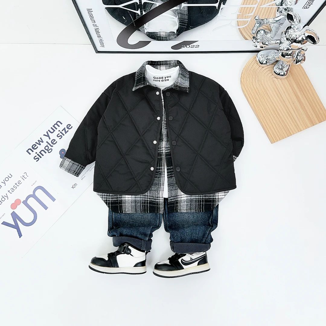 男童加厚外套假两件2024新款秋冬装儿童SD-HZ241224 悠悠童话童装