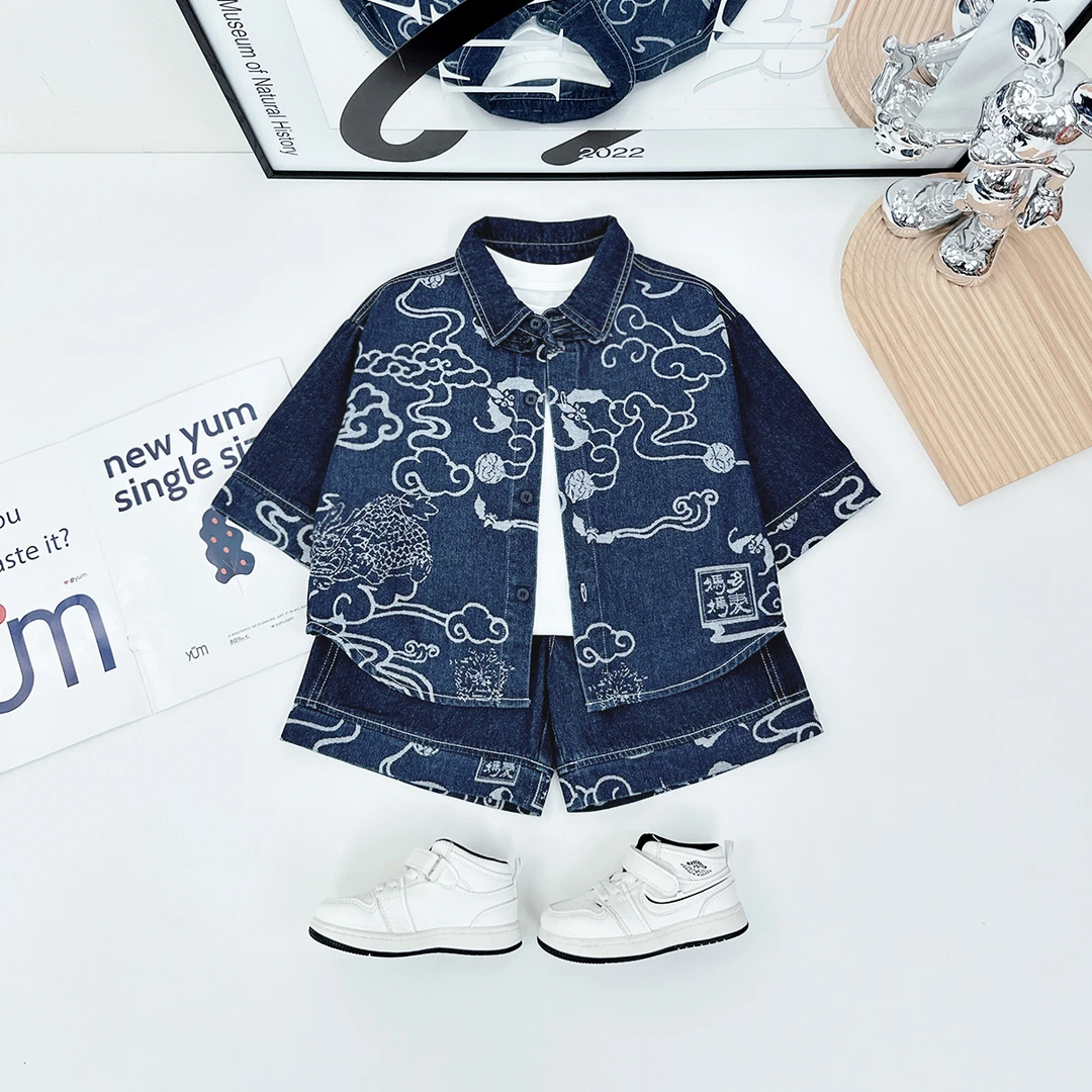 儿童夏装套装夏季2024新款男童短袖两件套 D-ZM059 悠悠童话童装