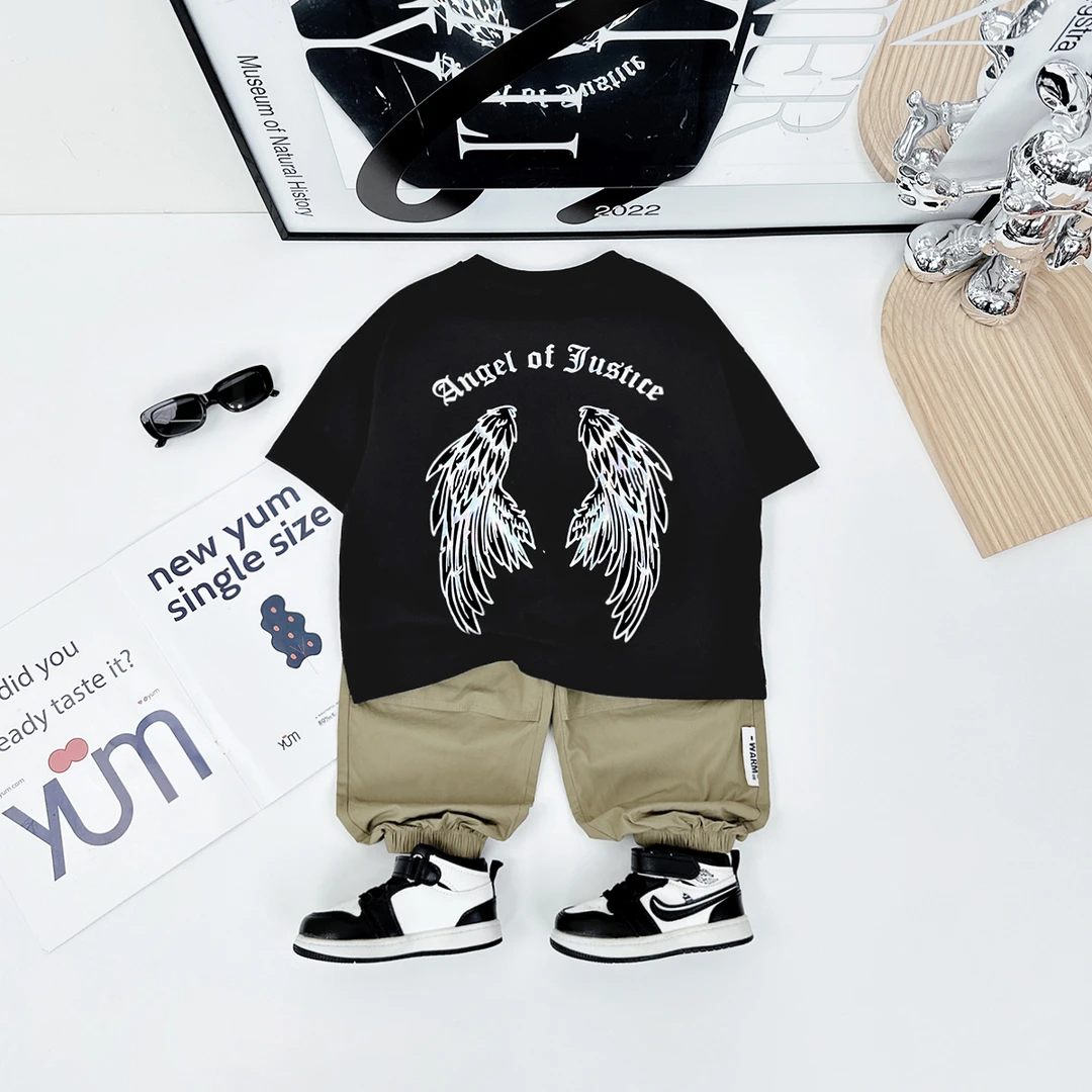 童装男童短袖T恤夏装2024新款中大儿童时尚潮 D-WG26398悠悠童话