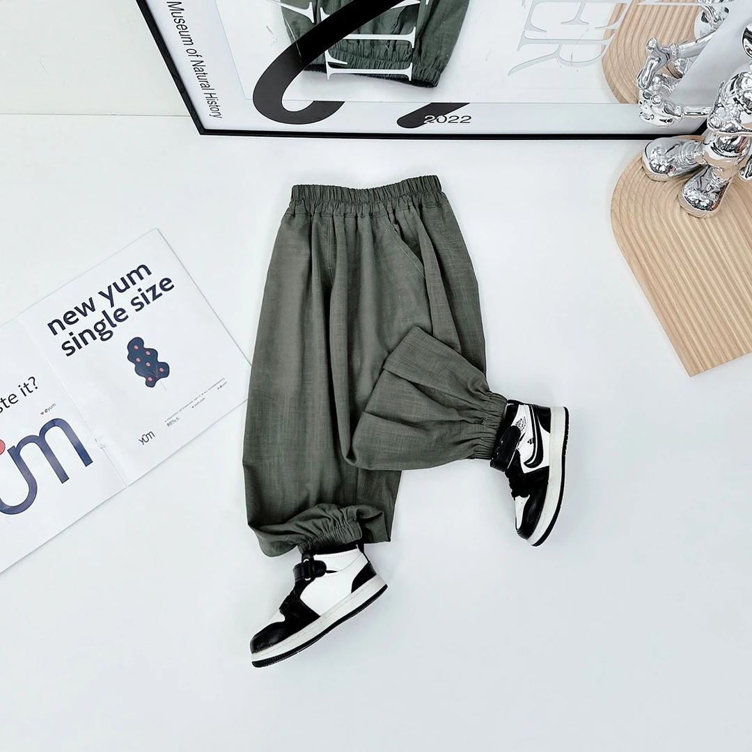 童装男童裤子夏季薄款长裤2024夏装新款中大儿童洋气潮 D-AC24087