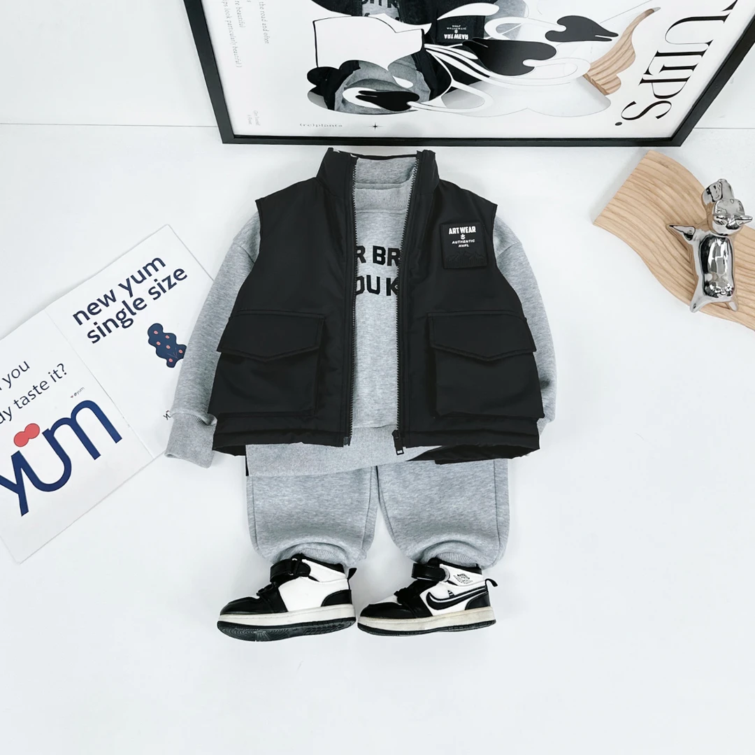 男童套装加厚2024新秋冬装儿童三件套 D-BQ241021D 悠悠童话童装