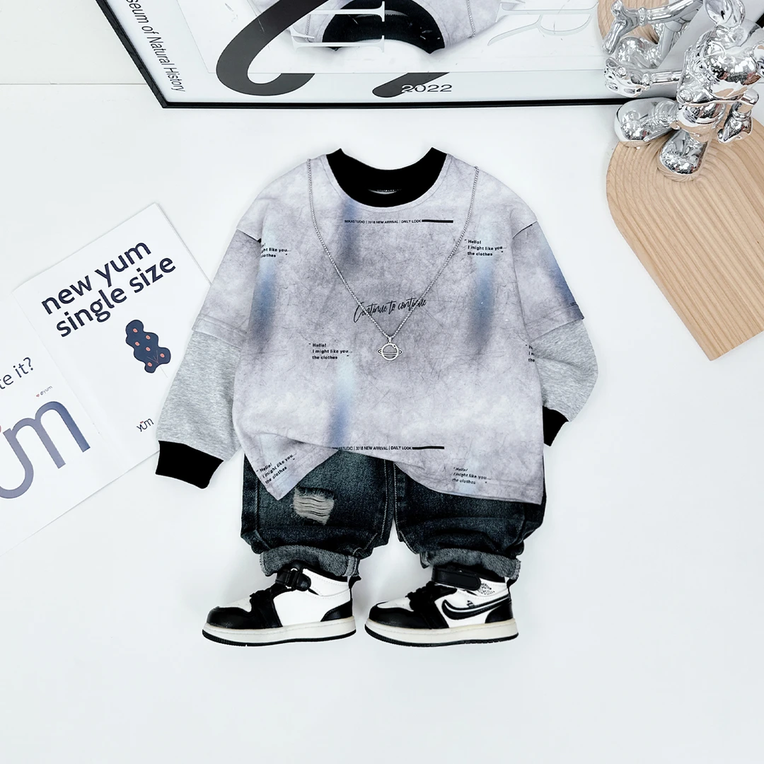 儿童卫衣长袖2024新款秋装男童春秋上衣 D-BQ24798L 悠悠童话童装