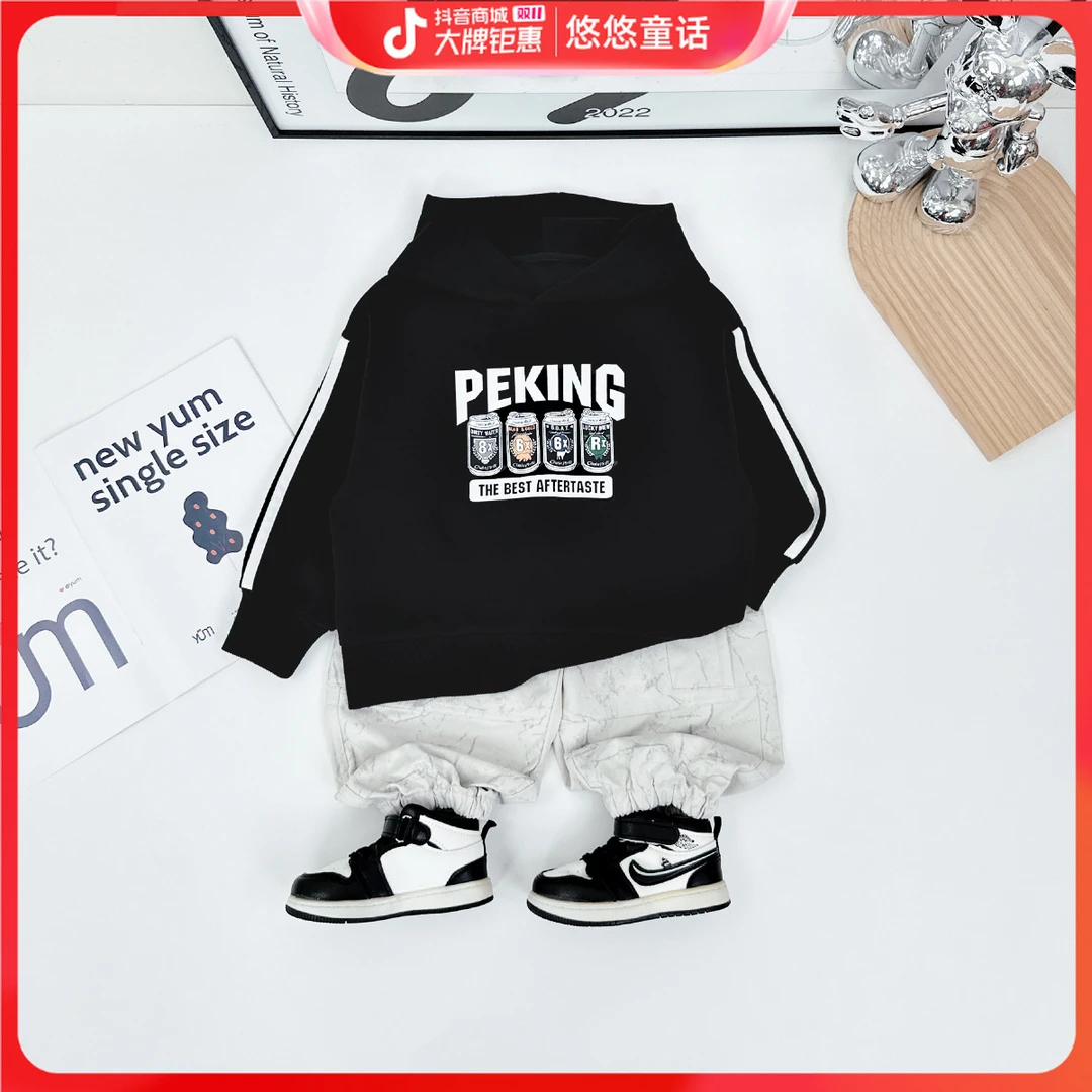 儿童卫衣连帽2024新款秋装男童春秋上衣 D-FQ24160 悠悠童话童装