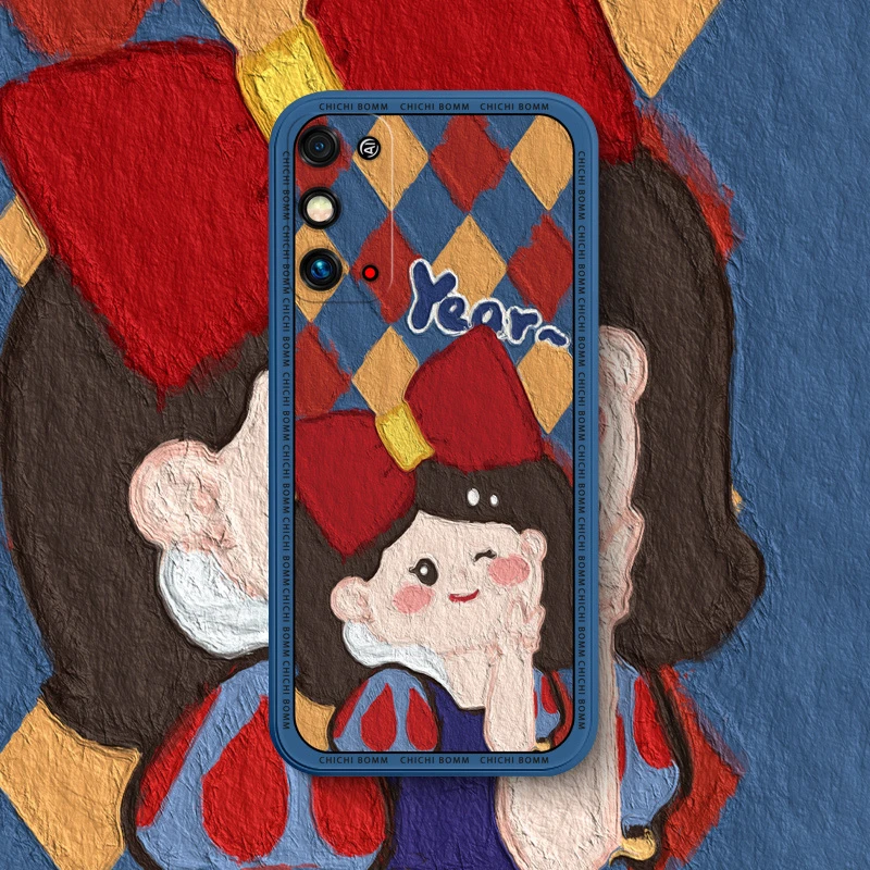 【苹果/华为/VIVO/OPPO/小米】油画公主蝴蝶结手机壳可爱硅胶