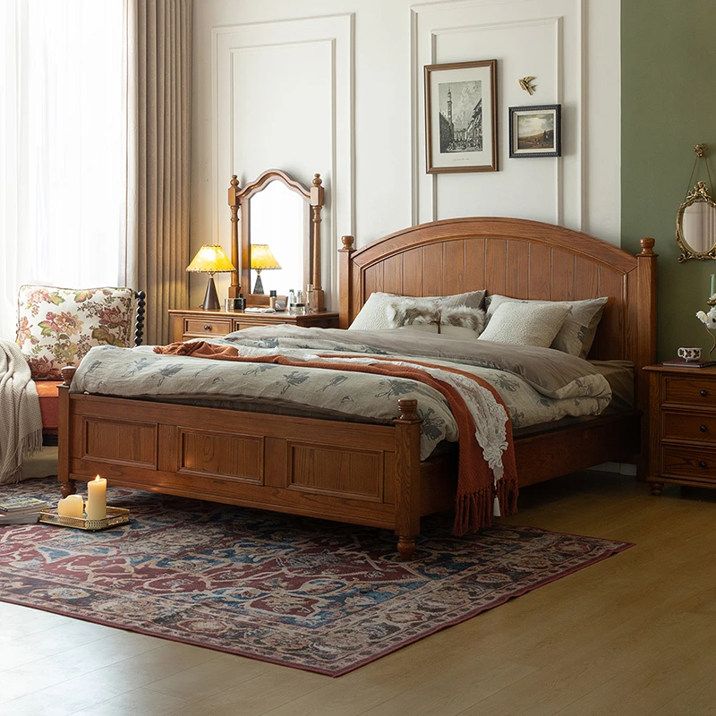 客拉客美式实木儿童床女孩家用公主双人床主卧成套单人公主高箱床