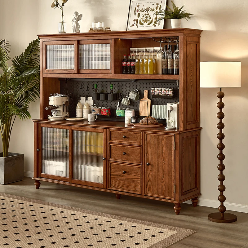 客拉客美式实木置物餐厅多功能餐边柜新款家用厨房茶室收纳柜