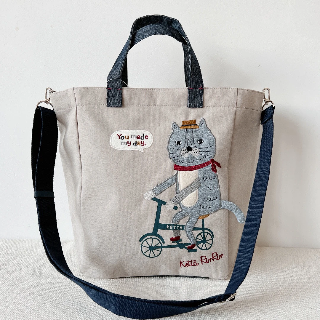 <大容量>刺绣大号斜挎包单肩手提高33宽27底14手提32背带148