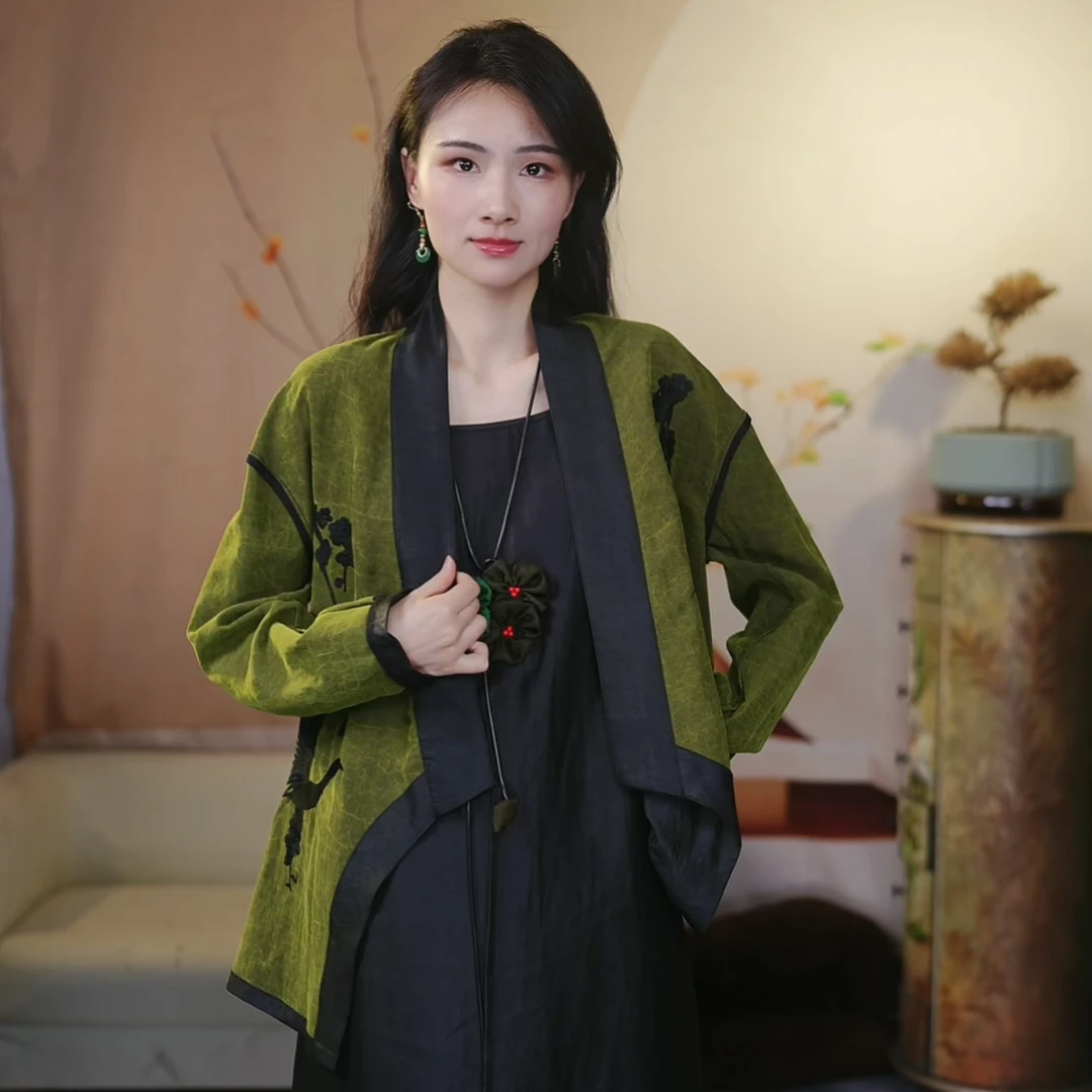 【云娘原创】春季新款高端气质中国风重工刺绣重磅香云纱外套女